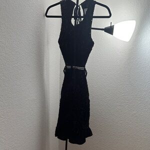 Olivaceous Black Backless Dress